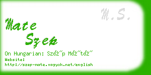 mate szep business card